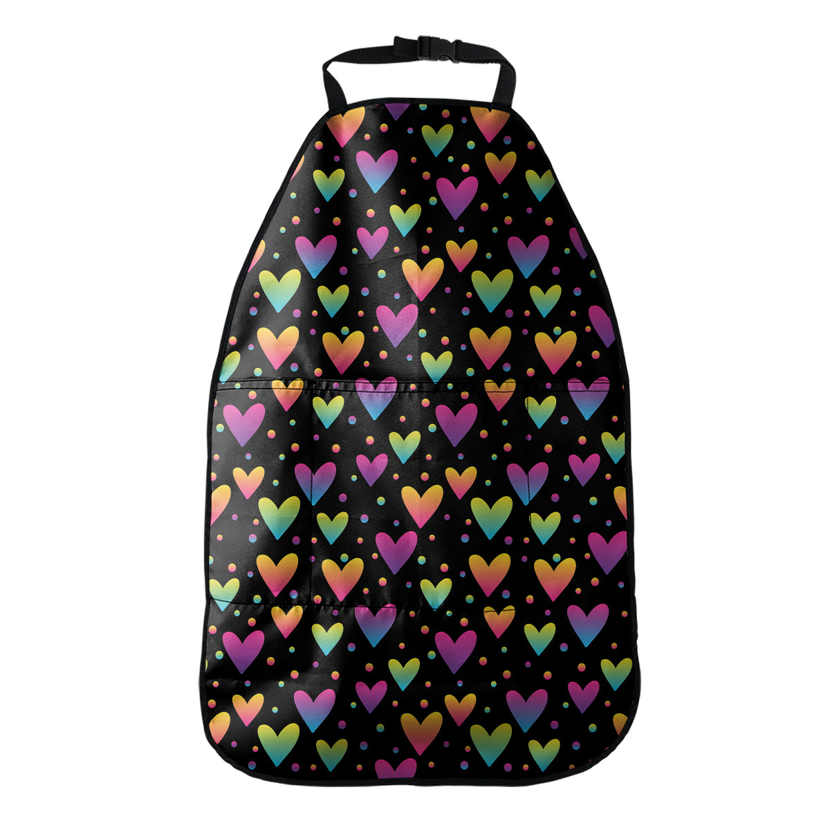 Colorful Heart Pattern Print Car Seat Organizers