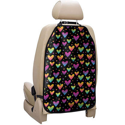 Colorful Heart Pattern Print Car Seat Organizers
