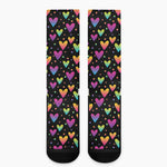 Colorful Heart Pattern Print Crew Socks