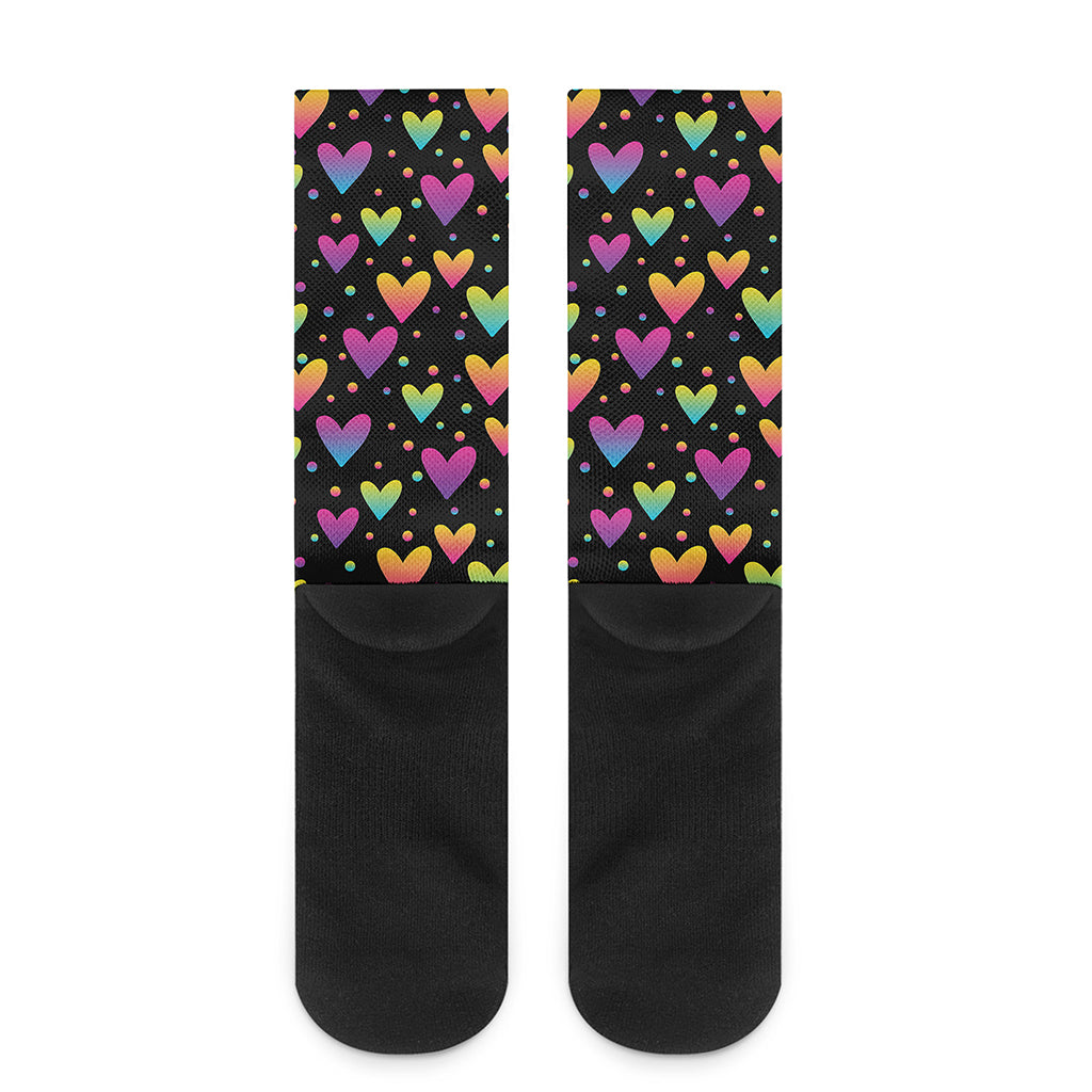 Colorful Heart Pattern Print Crew Socks