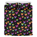Colorful Heart Pattern Print Duvet Cover Bedding Set