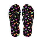 Colorful Heart Pattern Print Flip Flops