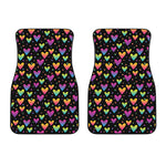 Colorful Heart Pattern Print Front Car Floor Mats
