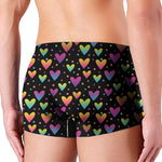 Colorful Heart Pattern Print Men's Boxer Briefs