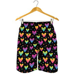 Colorful Heart Pattern Print Men's Shorts