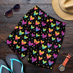 Colorful Heart Pattern Print Men's Shorts