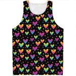 Colorful Heart Pattern Print Men's Tank Top