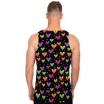 Colorful Heart Pattern Print Men's Tank Top