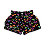 Colorful Heart Pattern Print Muay Thai Boxing Shorts
