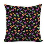 Colorful Heart Pattern Print Pillow Cover
