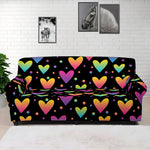 Colorful Heart Pattern Print Sofa Cover