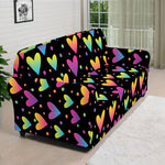 Colorful Heart Pattern Print Sofa Cover