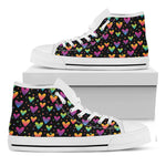 Colorful Heart Pattern Print White High Top Shoes