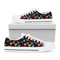 Colorful Heart Pattern Print White Low Top Sneakers