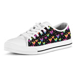 Colorful Heart Pattern Print White Low Top Shoes