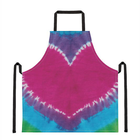Colorful Heart Tie Dye Print Apron