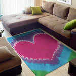 Colorful Heart Tie Dye Print Area Rug