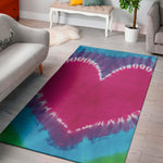 Colorful Heart Tie Dye Print Area Rug