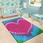Colorful Heart Tie Dye Print Area Rug