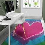 Colorful Heart Tie Dye Print Area Rug