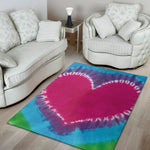 Colorful Heart Tie Dye Print Area Rug