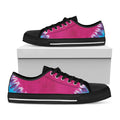Colorful Heart Tie Dye Print Black Low Top Sneakers