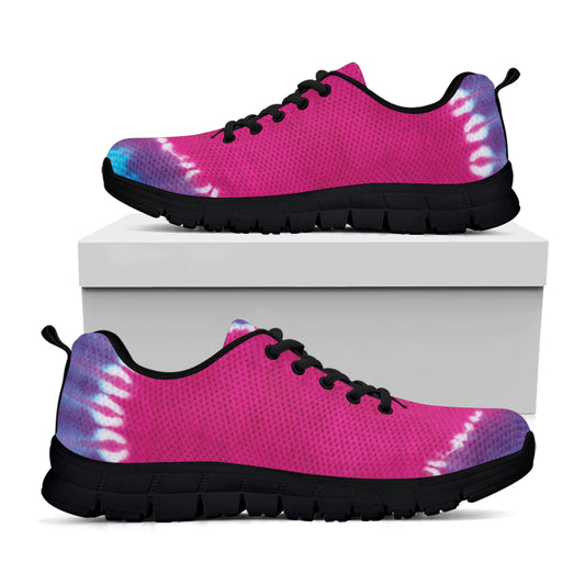Colorful Heart Tie Dye Print Black Sneakers