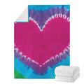 Colorful Heart Tie Dye Print Blanket