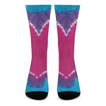 Colorful Heart Tie Dye Print Crew Socks