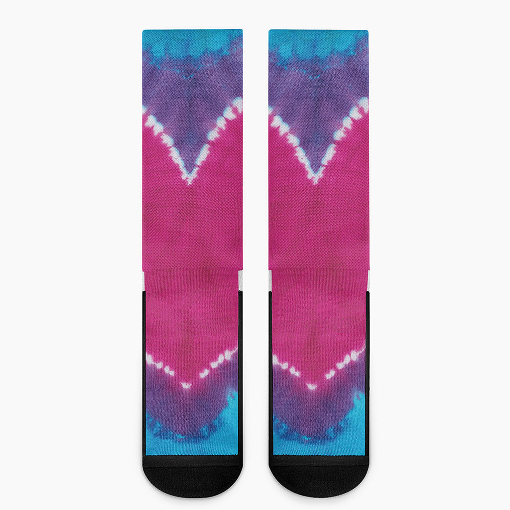 Colorful Heart Tie Dye Print Crew Socks