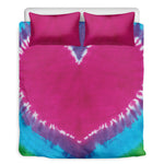 Colorful Heart Tie Dye Print Duvet Cover Bedding Set
