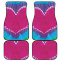 Colorful Heart Tie Dye Print Front and Back Car Floor Mats