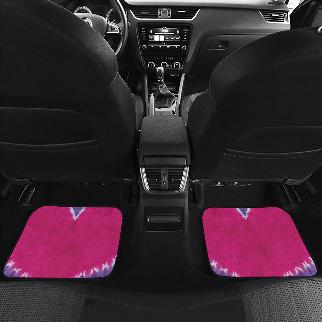 Colorful Heart Tie Dye Print Front and Back Car Floor Mats