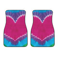 Colorful Heart Tie Dye Print Front Car Floor Mats