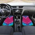 Colorful Heart Tie Dye Print Front Car Floor Mats