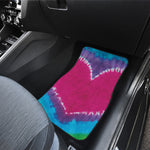 Colorful Heart Tie Dye Print Front Car Floor Mats
