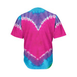 Colorful Heart Tie Dye Print Men's Baseball Jersey
