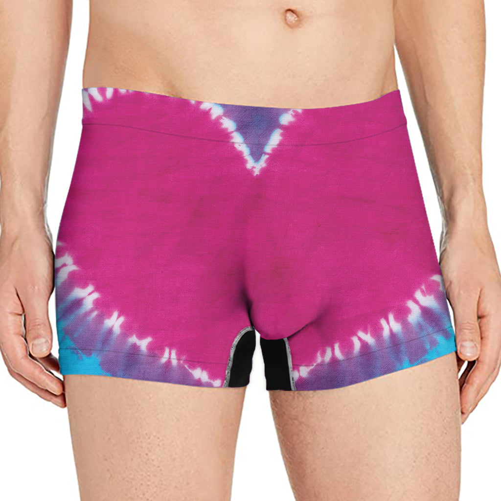 Colorful Heart Tie Dye Print Men's Boxer Briefs
