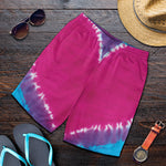 Colorful Heart Tie Dye Print Men's Shorts