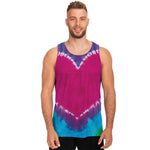 Colorful Heart Tie Dye Print Men's Tank Top