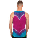 Colorful Heart Tie Dye Print Men's Tank Top