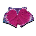 Colorful Heart Tie Dye Print Muay Thai Boxing Shorts