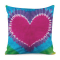 Colorful Heart Tie Dye Print Pillow Cover