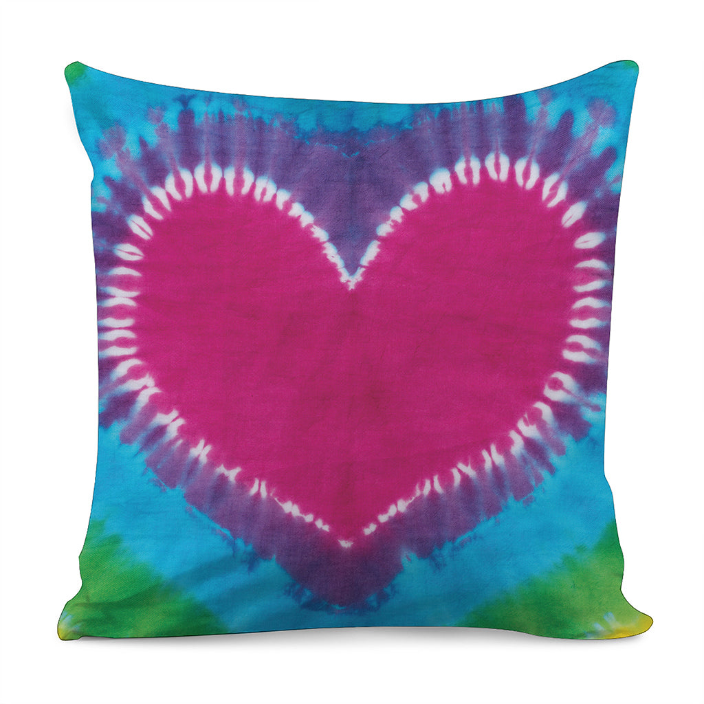 Colorful Heart Tie Dye Print Pillow Cover