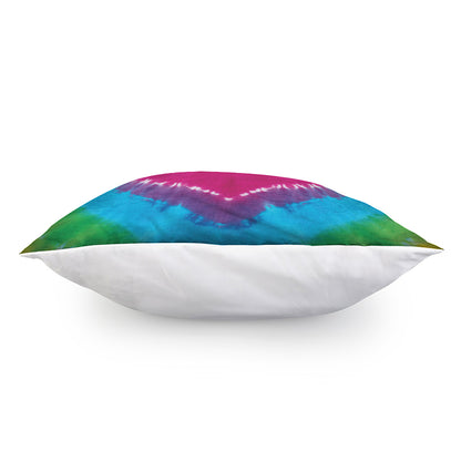 Colorful Heart Tie Dye Print Pillow Cover