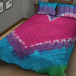 Colorful Heart Tie Dye Print Quilt Bed Set