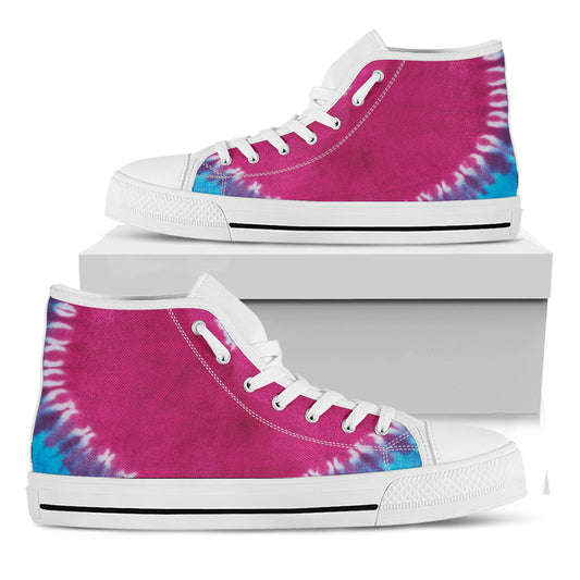 Colorful Heart Tie Dye Print White High Top Shoes