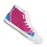 Colorful Heart Tie Dye Print White High Top Shoes