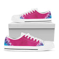 Colorful Heart Tie Dye Print White Low Top Sneakers
