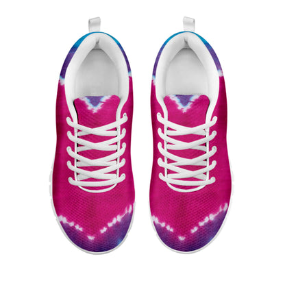 Colorful Heart Tie Dye Print White Sneakers
